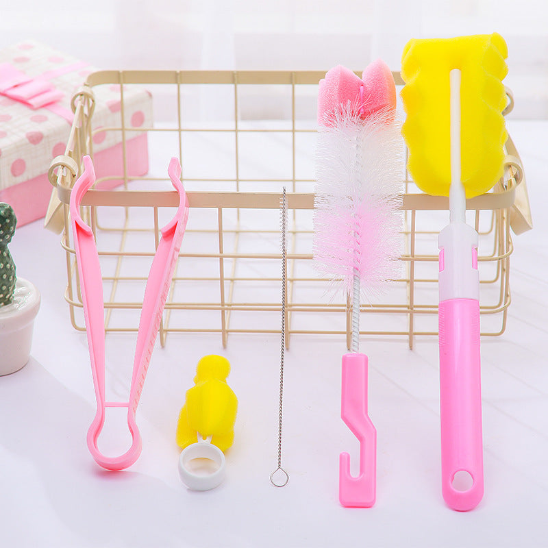 bottle glass cup jar cleaning kit brush tube bristle pink display kit set