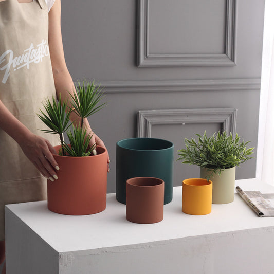 Modern Style Colorful Ceramic Flowerpot