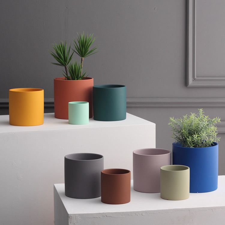 Modern Style Colorful Ceramic Flowerpot