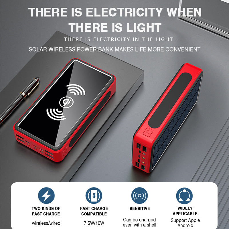 Solar Power Wireless Charging Bank