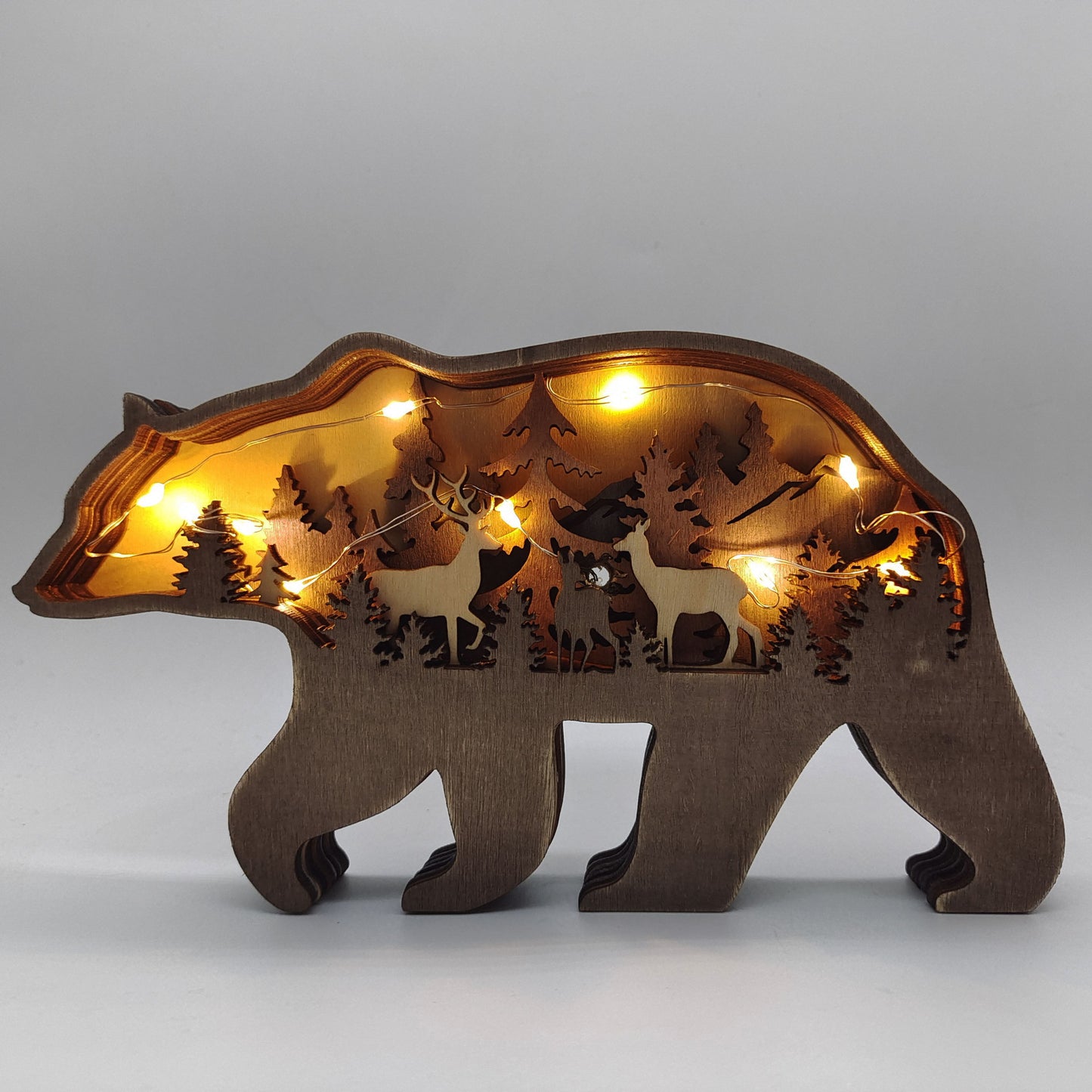 Carved Wooden Animal Light Decoration