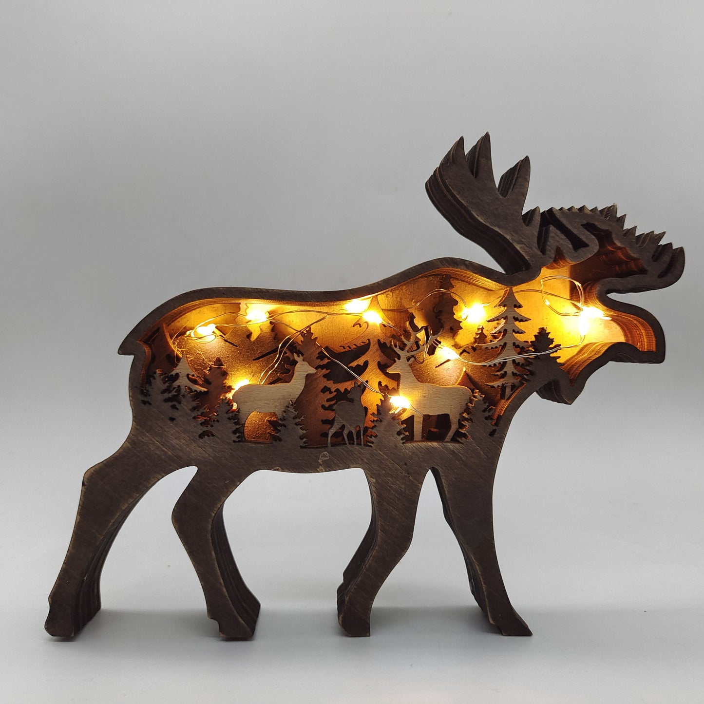 Carved Wooden Animal Light Decoration