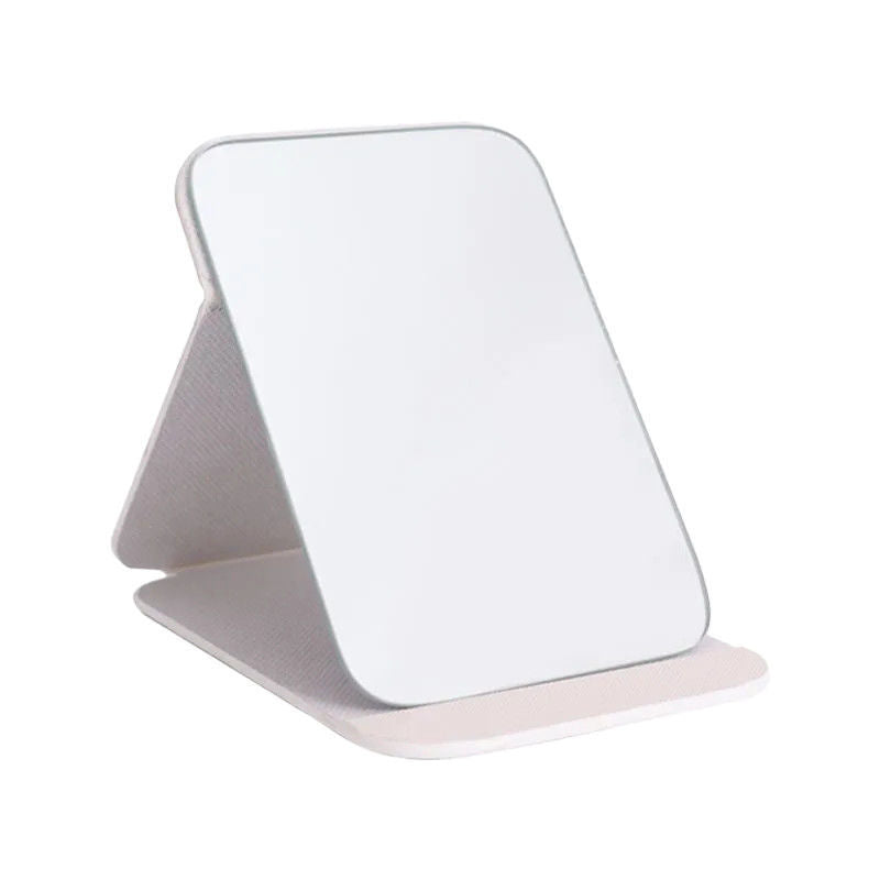 Full Mirror Glass Folding Stand White