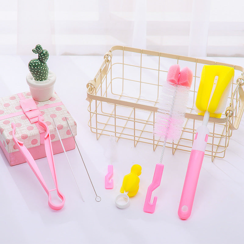 bottle glass cup jar cleaning kit brush tube bristle pink display