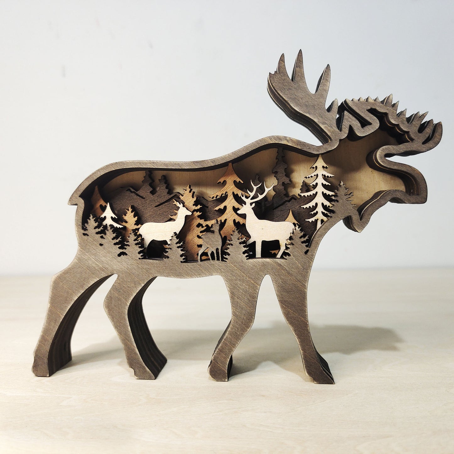 Carved Wooden Animal Light Decoration