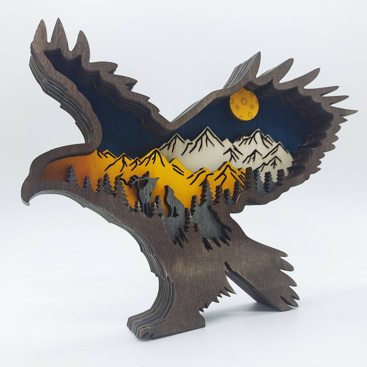 Carved Wooden Animal Light Decoration