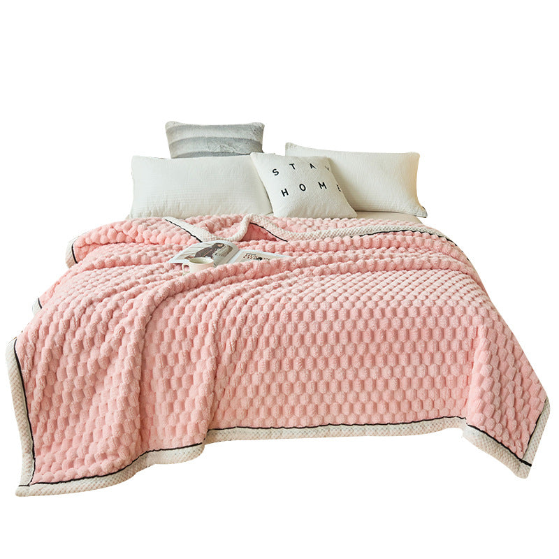 coral fleece soft woven winter thermal thick blanket comforter