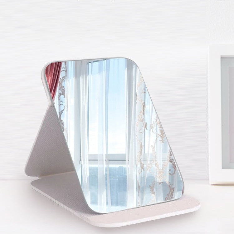 Full Mirror Glass Folding Stand White