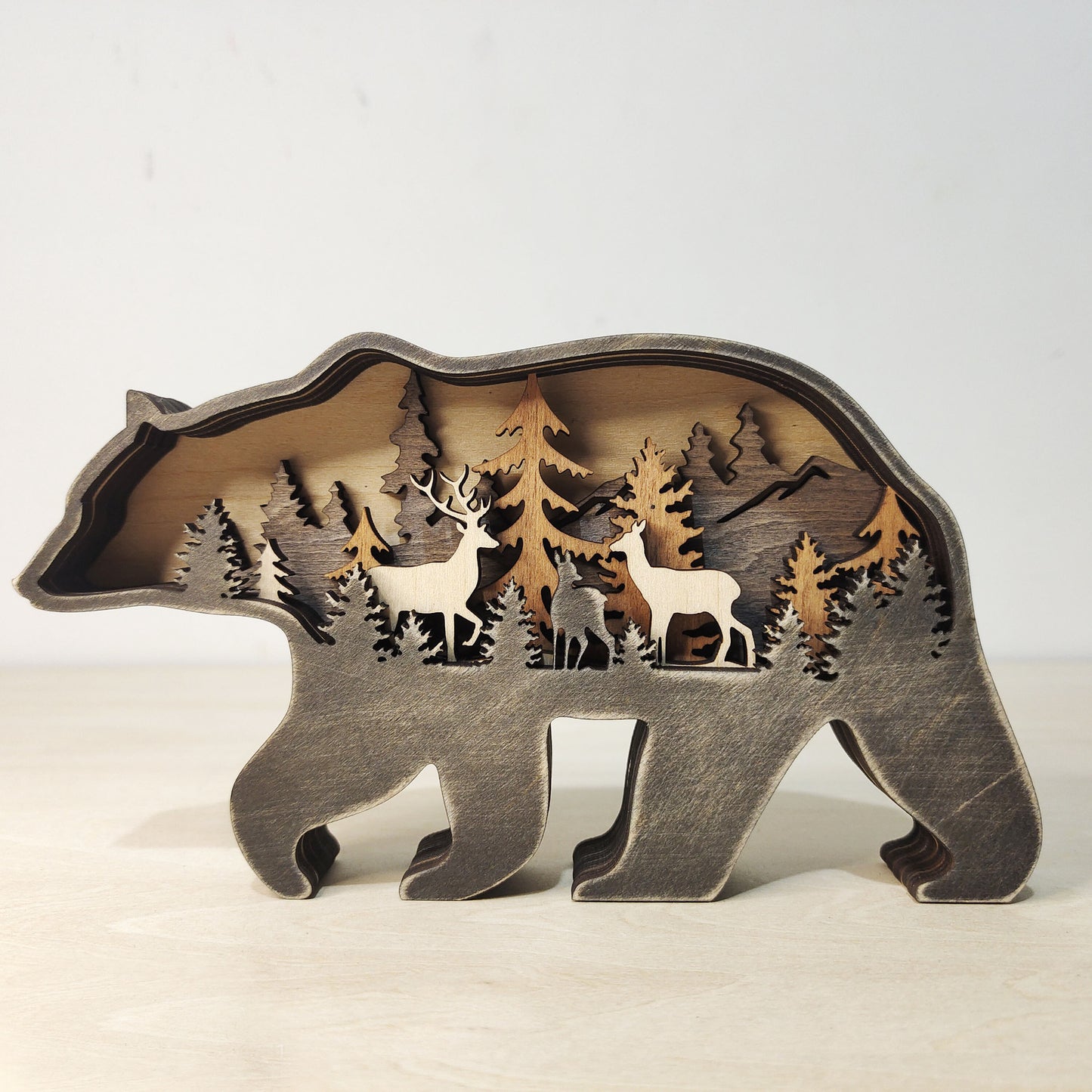 Carved Wooden Animal Light Decoration