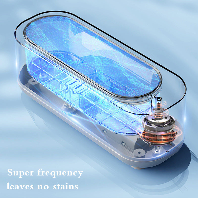 Ultrasonic Jewelry and Glasses Cleaner - High-Frequency Vibration Wash for Rings, Watches, and Dentures