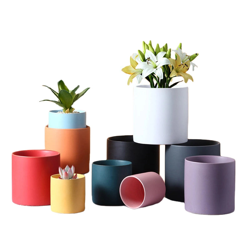 Modern Style Colorful Ceramic Flowerpot